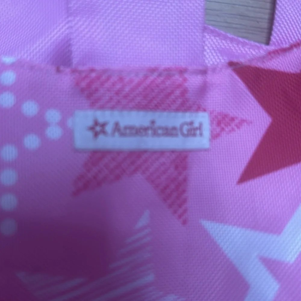 American Girl 2 Doll Carrying Purse Tote Pink with Stars